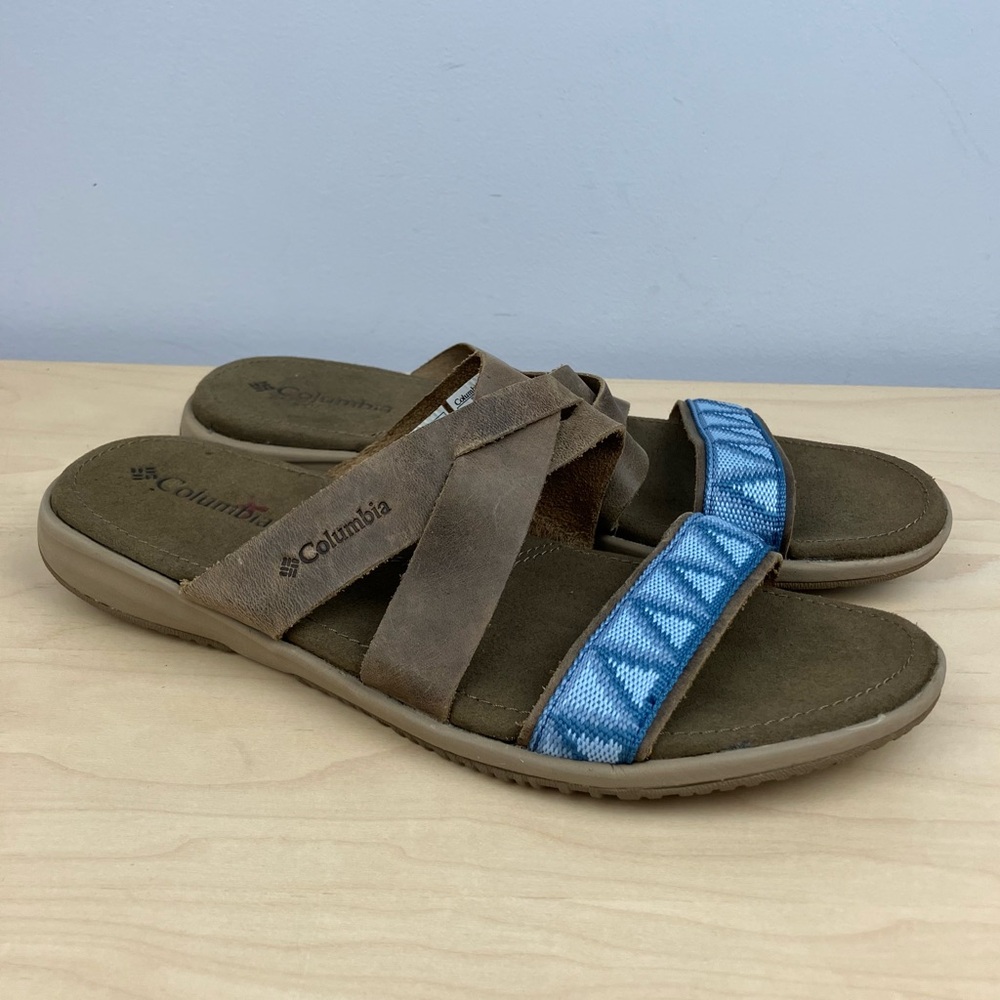 Columbia Women’s Size 9.0 Solona Slide Brown Leather Strappy Sandals
